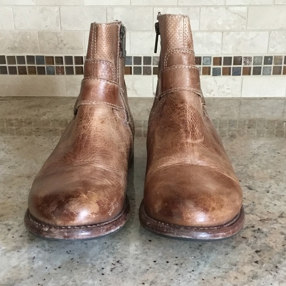 Bed Stu Cobbler Series Becca Tan Leather Rustic Ankle Boots - Picture 6 of 14